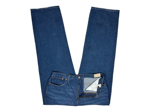 Madewell Damen Größe 31 x 32 Baggy Straight Jeans Whiskered Blau Distressed Denim - Bild 13 von 24