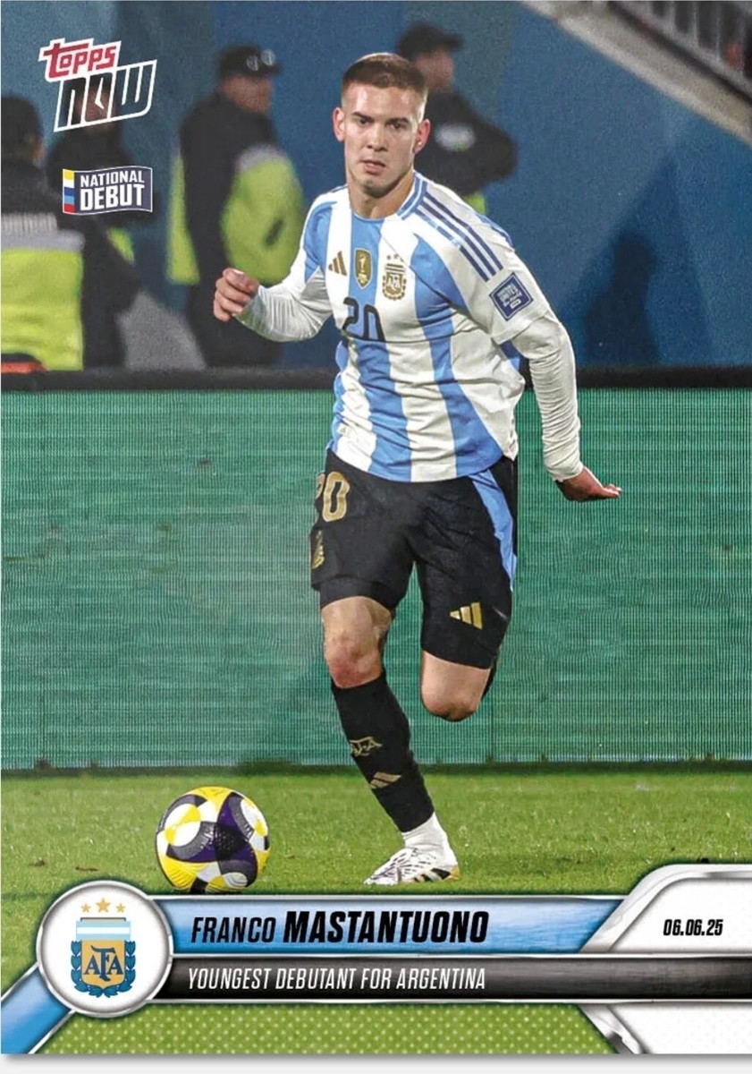 2024-25 Argentina Topps NOW #1 Franco Mastantuono Youngest