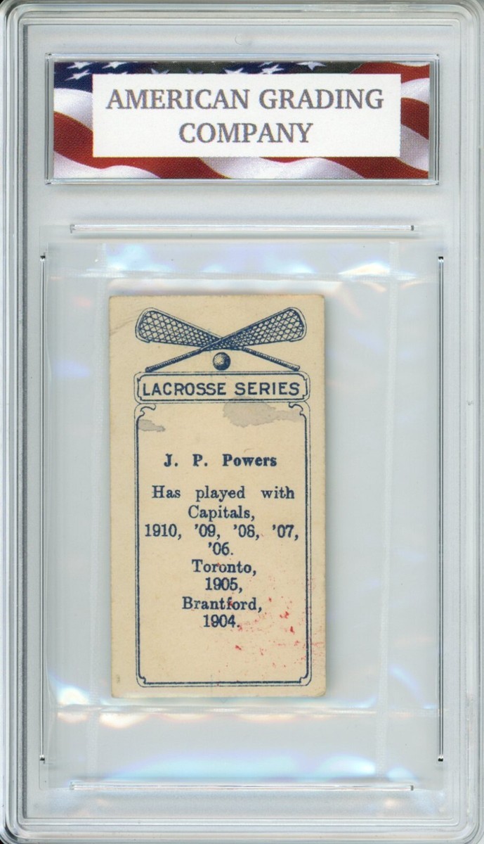 1910 Tobacco Imperial C59 Lacrosse #20 J. Powers AGC 4 VG-Ex