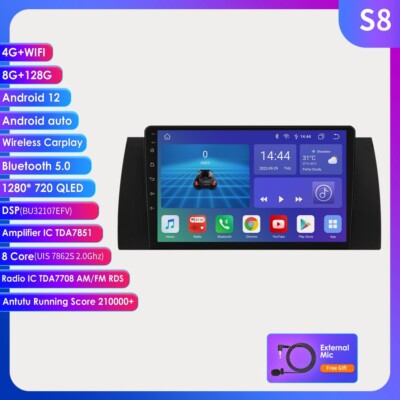 8+128GB Android 12 Autoradio 8 CORE Navi Für BMW E53 E53 X5 E39 GPS WIFI 4G LTE
