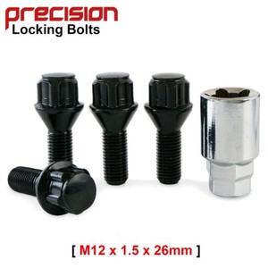 Black Locking Bolts & Security Nut for VAUXHALL OPEL Vx220 Speedster