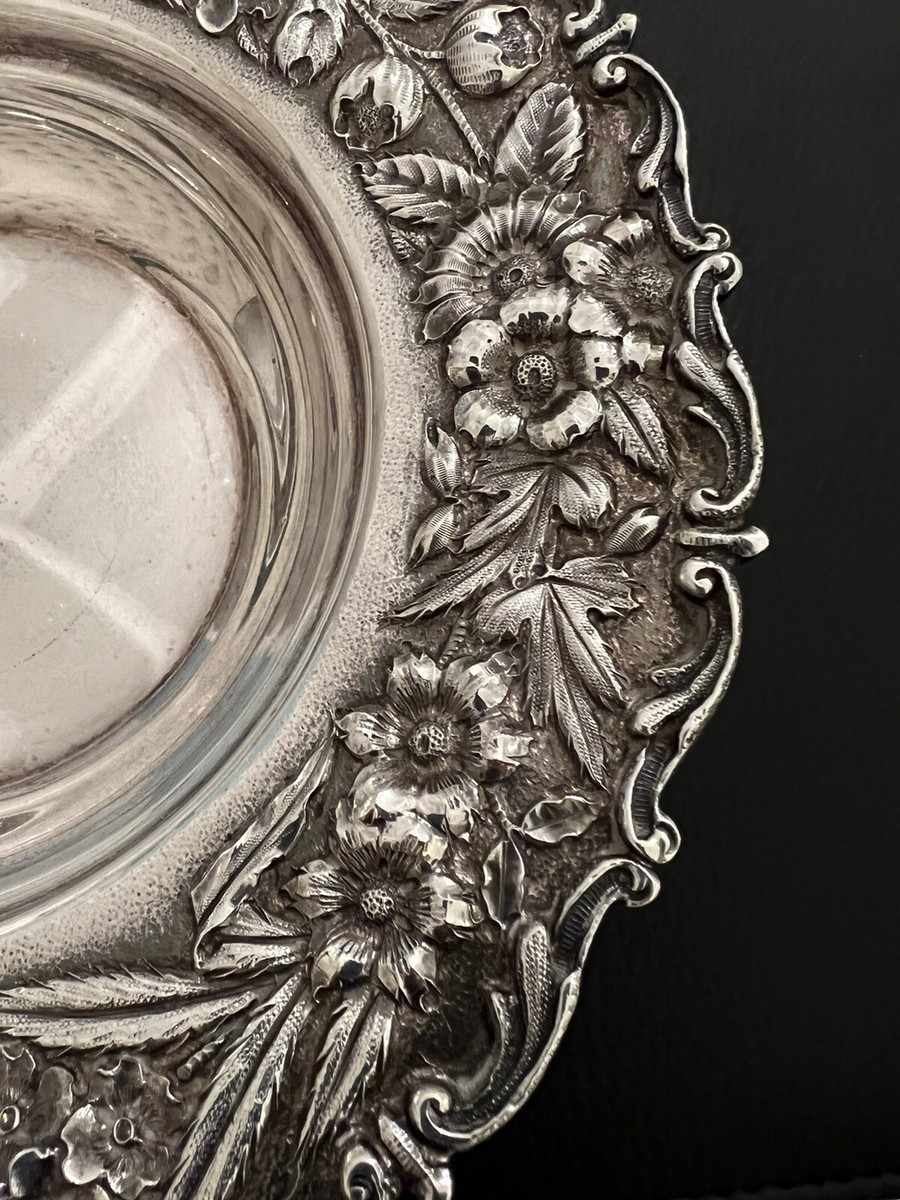 Antique S Kirk & Son Co Sterling Silver Repousse Bowl 7.75
