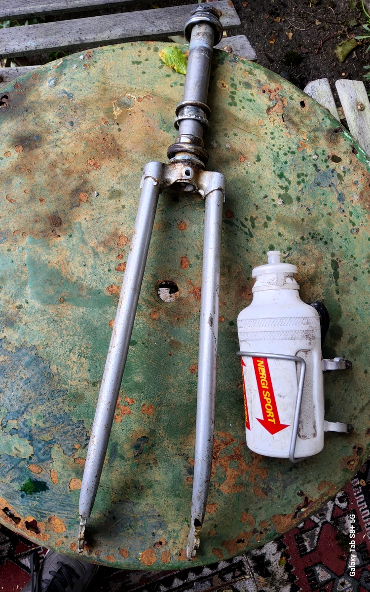 Fourche Vélo Vintage – Acier Bleue – Pour Roue 700 – Avec Boîtier De Direction