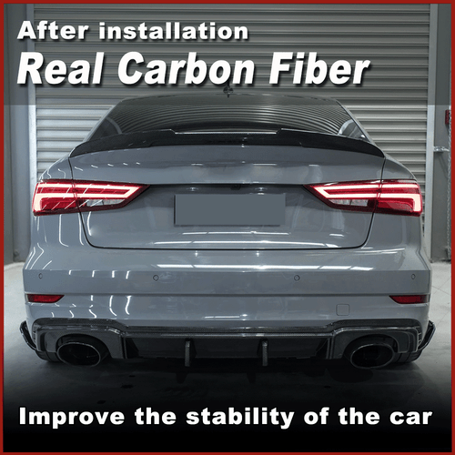 Difusor divisor alerón trasero carbono Canard se adapta a Audi RS3 2017-2021 - Imagen 2 de 13