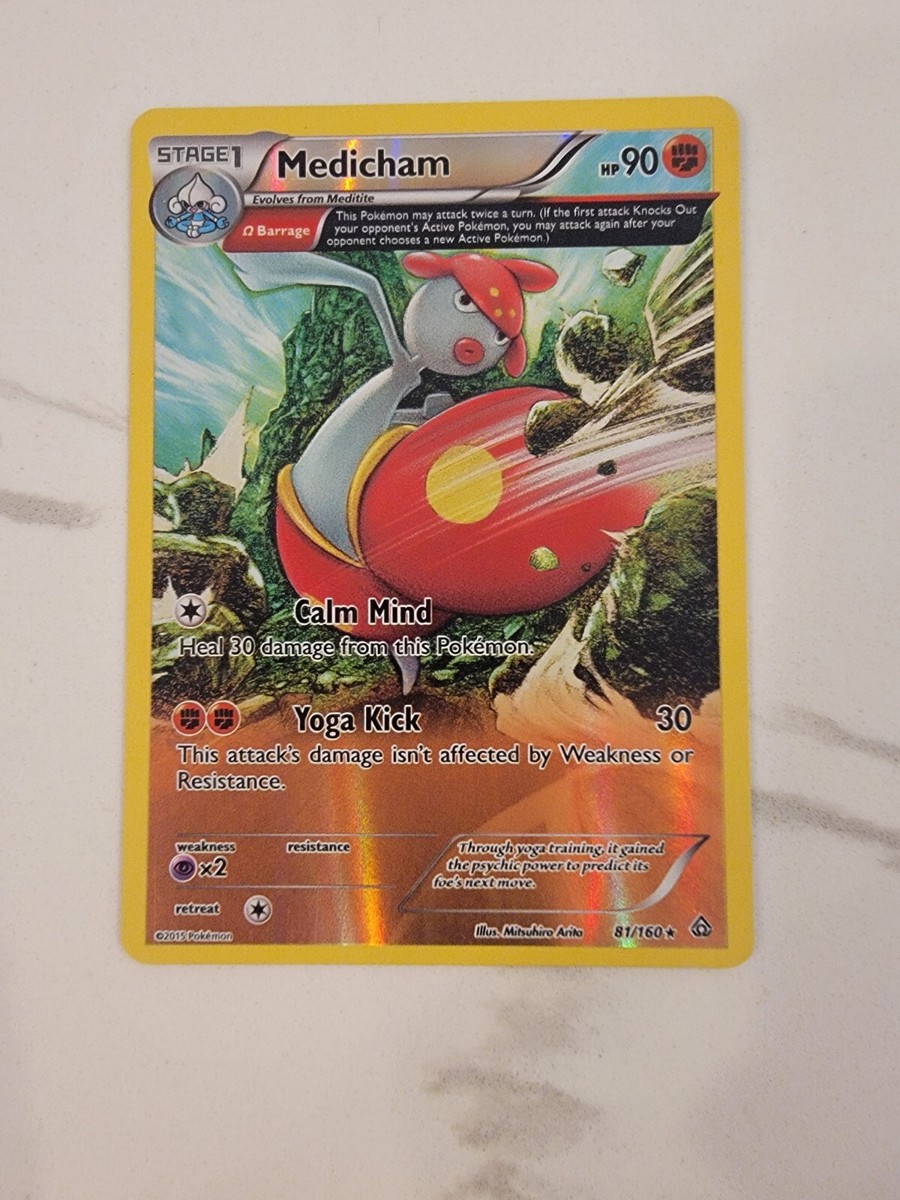 2015 Pokémon XY - Primal Clash - Rare - Reverse HOLO Medicham #81