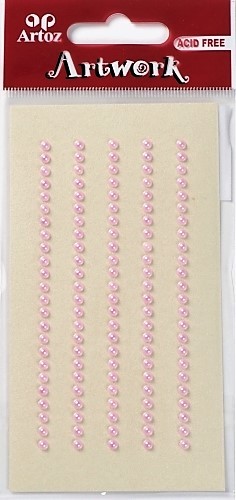 Pink 3mm Round Pearl Strings - Artoz Crea Motions SA embellishments 185620-55