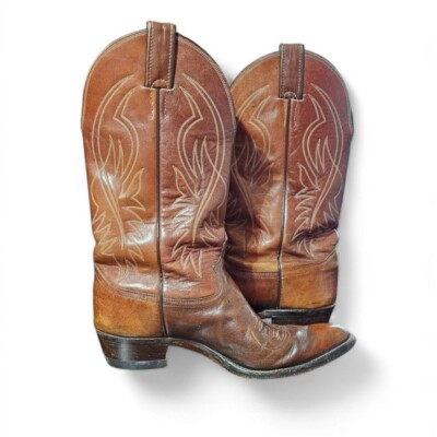 Justin Mens Size 9 E Brown Leather Cowboy Western Boots Justin Men main image 4