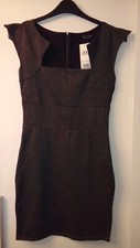 New Miss Selfridge Ladies Grey Bodycon Dress Size UK 8