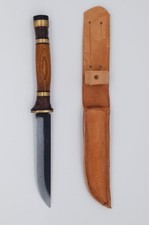 COLTELLO DA CACCIA ARTIGIANALE CON LAMA POLAR AL CARBONIO CACCIA PESCA SURVIVAL