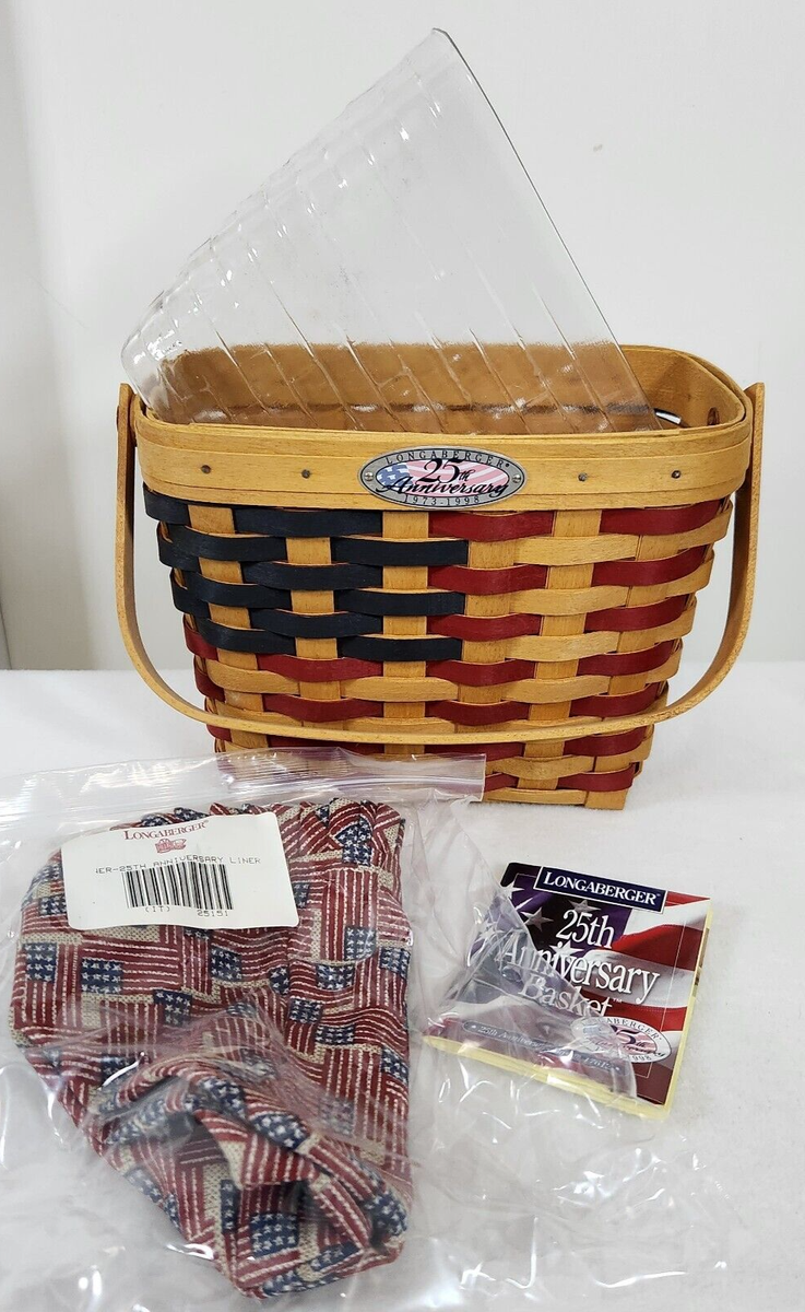 Longaberger バスケットセット Longaberger 1998 25th Anniversary Basket Set American Flag AVAIL
