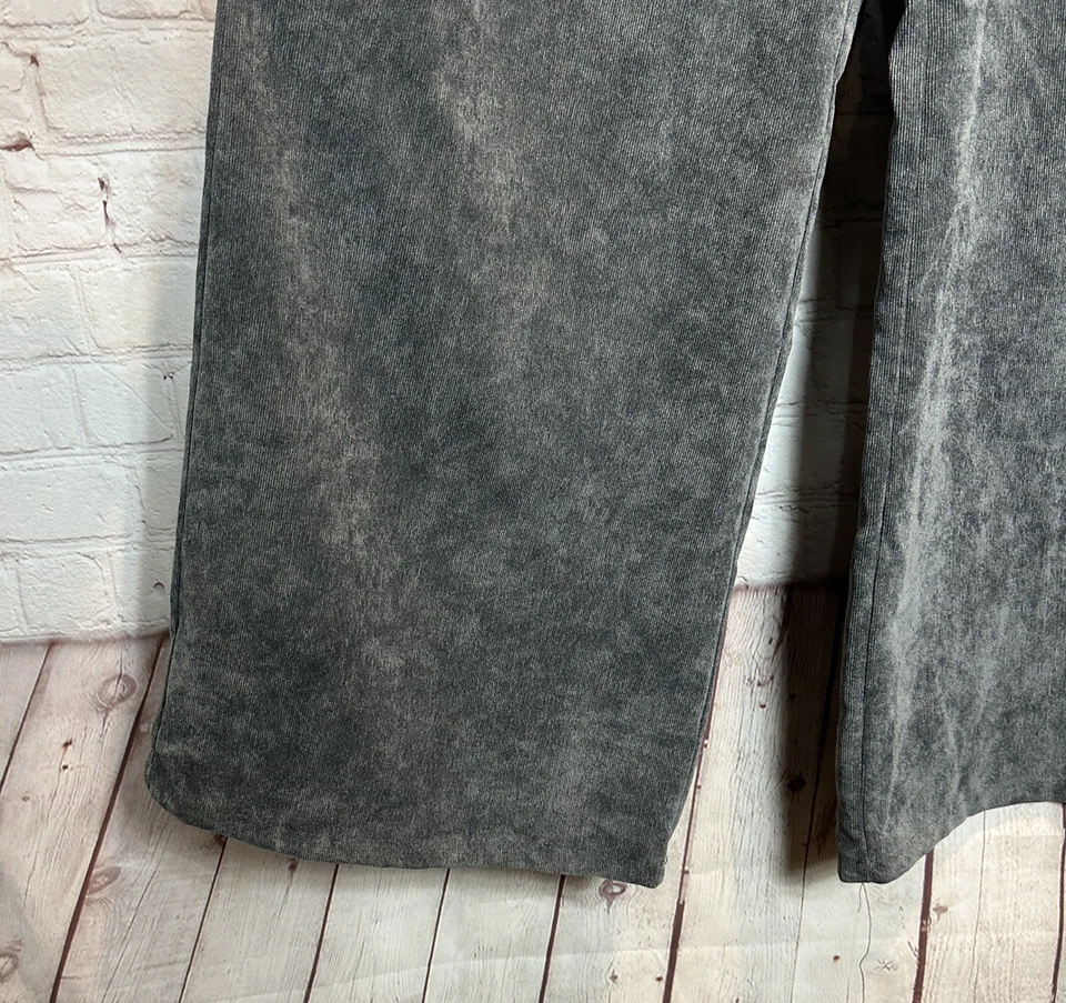 Pantalones de pana de pierna ancha de tiro alto pantalones con cinturón vacaciones, talla S usados en excelente estado Foto 3 de 4