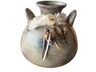 Southwest Pottery With Feathers And Accents, Gorgeous Native American Style