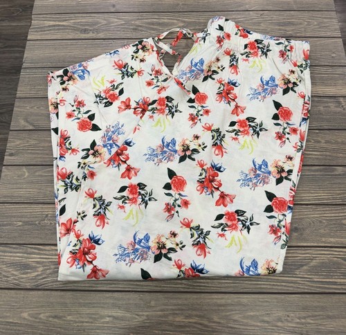 Essentials Floral Print Plus Size Soft Lightweight Summer Pants