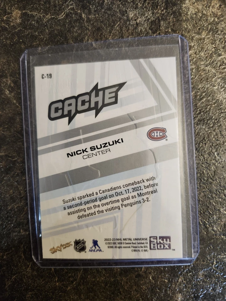 2022-23 SkyBox Metal Universe Cache Nick Suzuki Card# C-19 - Image 2 of 2