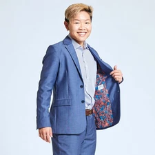 Kirrin Finch Blazers The Georgie Slate Blue Blazer X Lisa Congdon Lining - No...