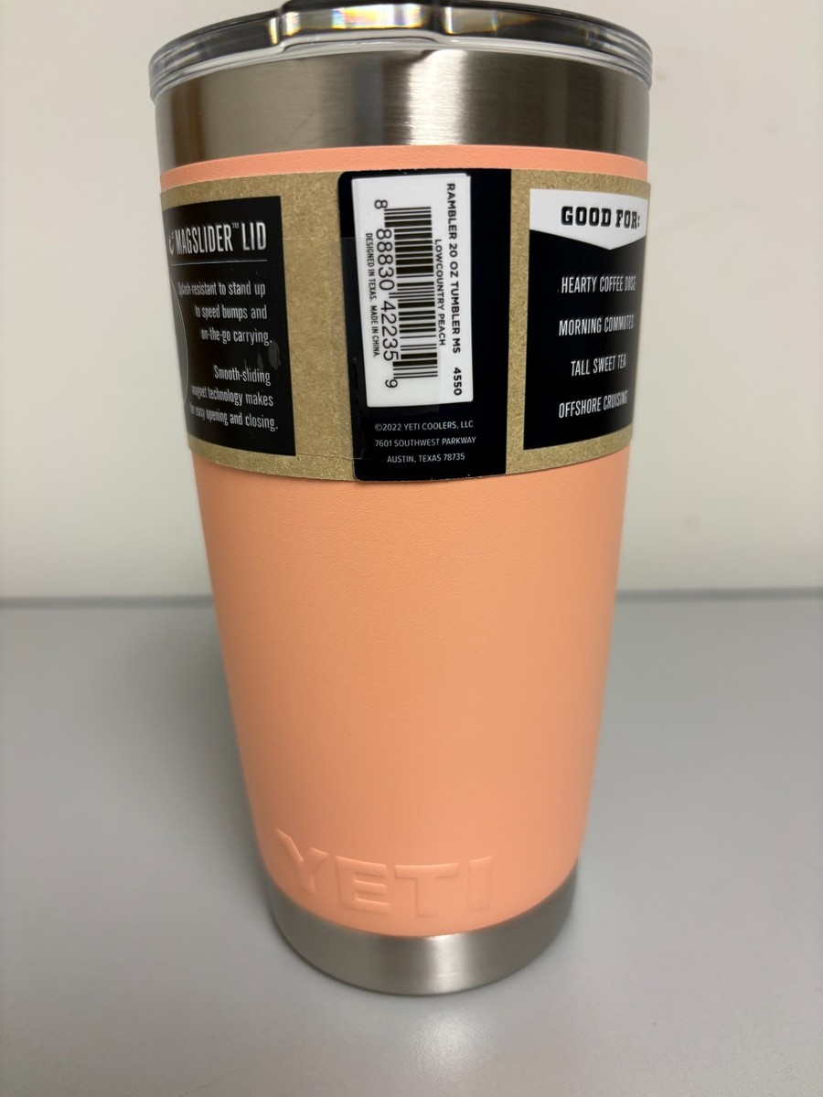 LowCountry Peach YETI® 20 Ounce RAMBLER® - Authentic - Mag Lid | eBay