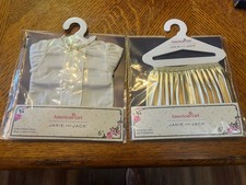 American Girl Janie Jack Ruffles Ribbon Blouse Pleated Party Skirt NIP