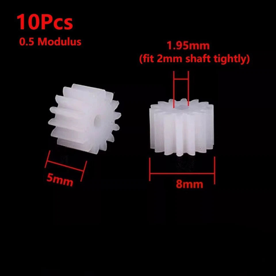 10Pcs 14 Teeth 0.5 Modulus Plastic Gear Wheel for 2mm Motor Shaft DIY RC Toy - Image 2 of 4