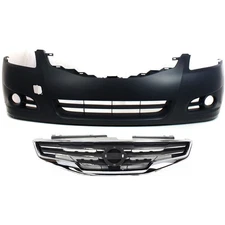 Front Bumper Cover Grille Kit For 2010-2012 Nissan Altima Sedan Primed