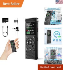 136GB Digital Voice Recorder with Playback,9775 Hours Audio Record  Voice Ac...