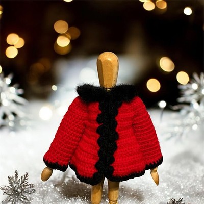 Süße gehäkelte kleine neue Strickjacke Garn Puppe Spielzeug Bär Handarbeit Kleidung Kunstfell