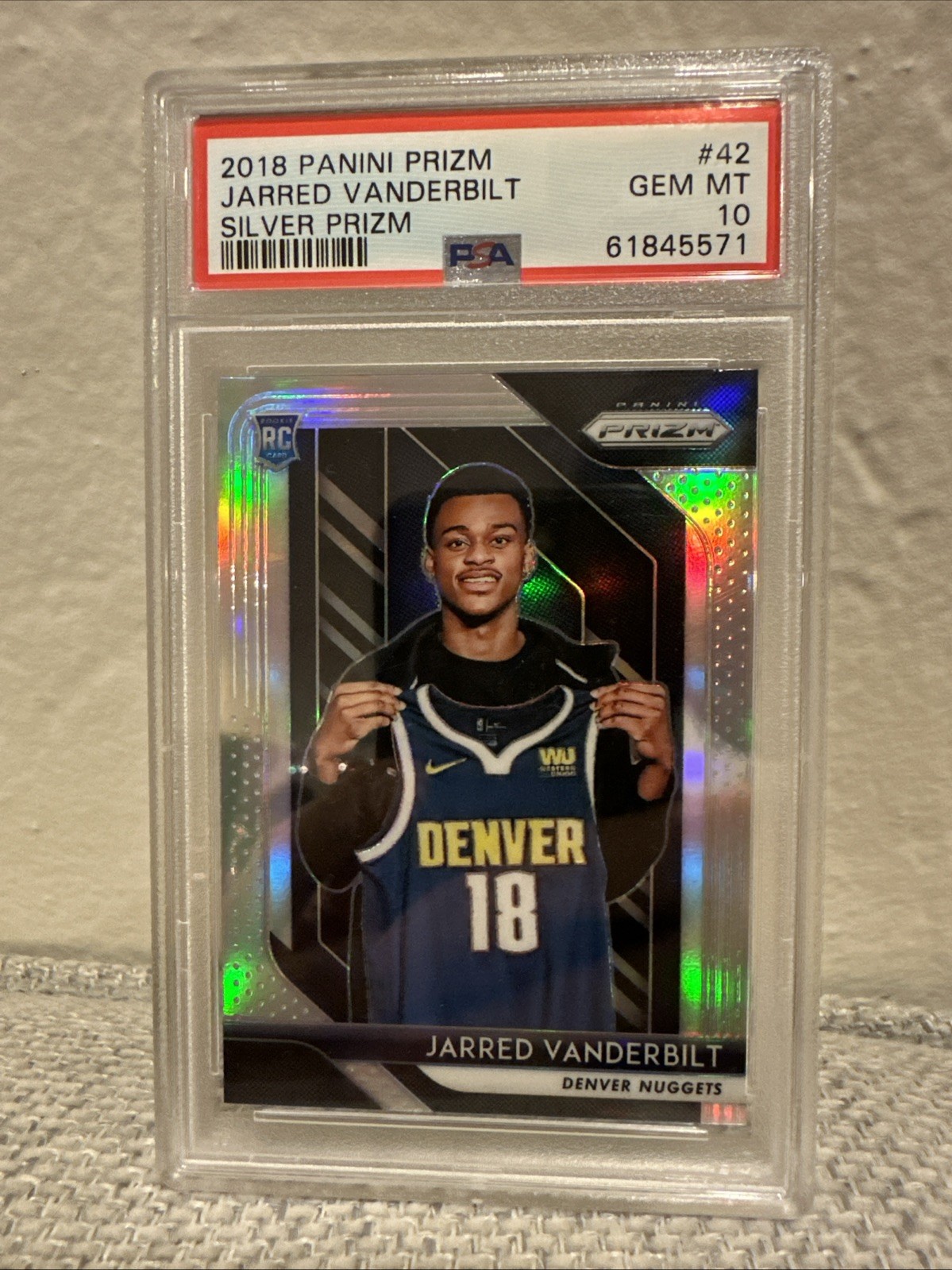PSA 10! 2018-19 Panini Prizm - Jarred Vanderbilt #42 Silver Prizm (RC)
