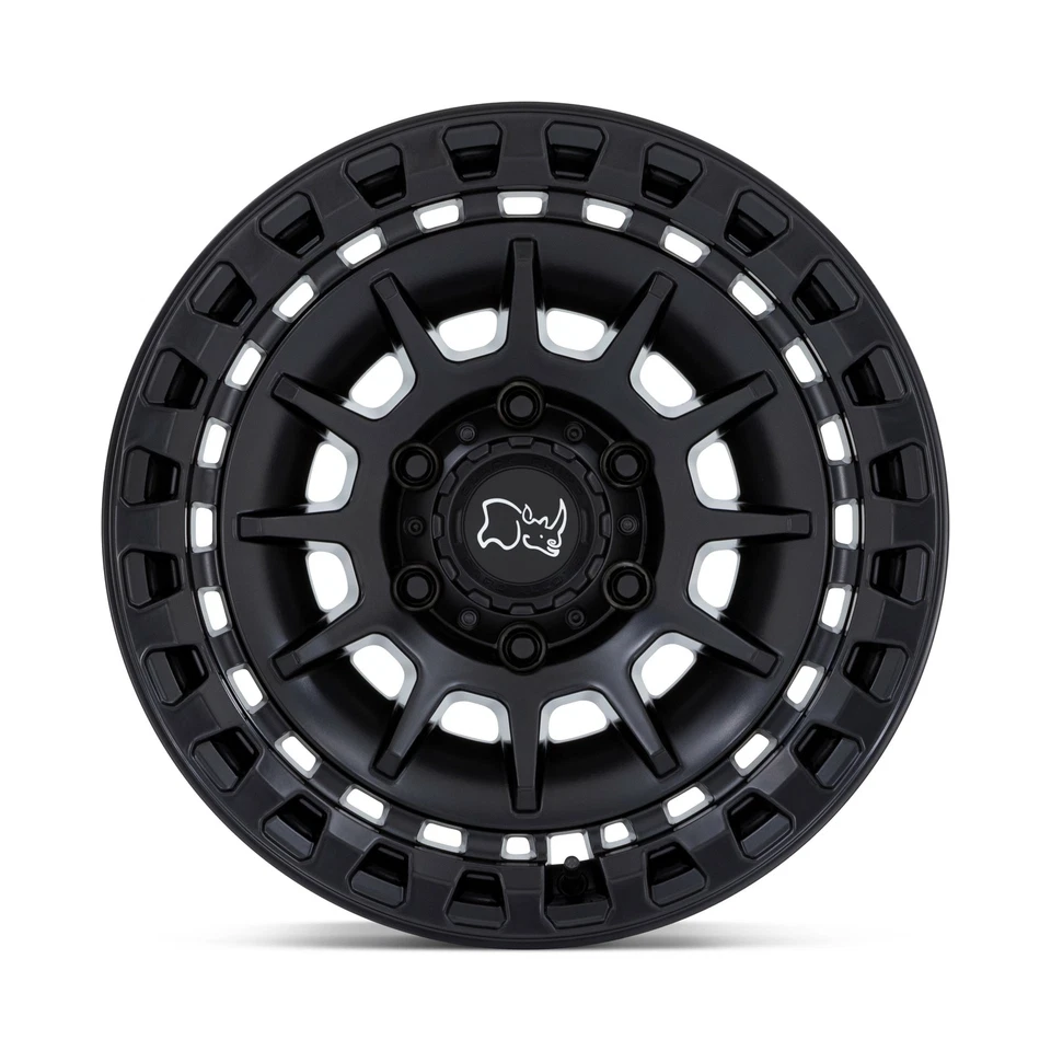 Rueda negra Rhino Barrage 18x9 6x5,5 negra mate 18" 0 mm para llanta de camioneta Nissan Foto 3 de 4