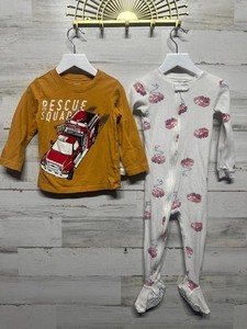 Fire Truck Carter's Clothing Lot - 2 Pieces - Boys Size 2t - Very Good Used Cond