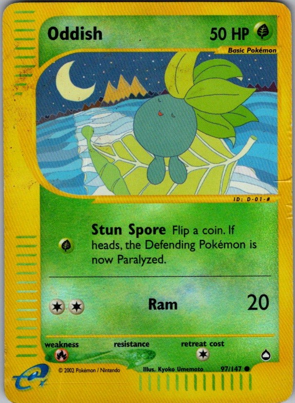 Oddish 97/147 Common Aquapolis Pokemon Near Mint