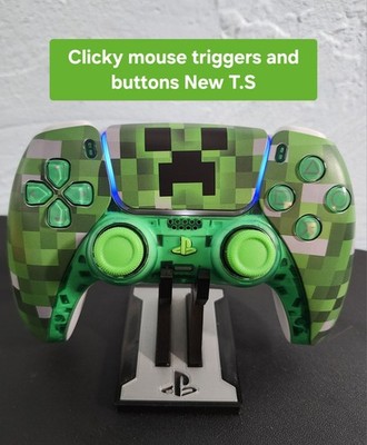 Ps5 wireless CUSTOM Green Mine C. Digital triggers and buttons and new TS tested