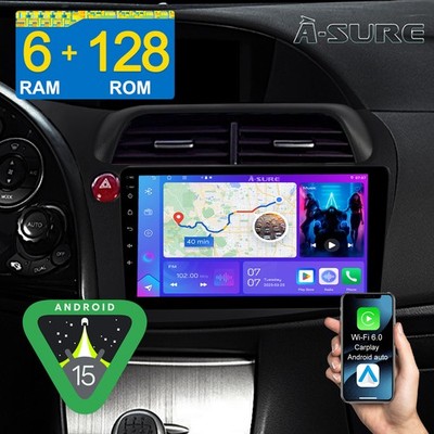 6+128G Android 15 Autoradio Radio GPS WIFI BT SWC Für Honda Civic VIII 2006-2011