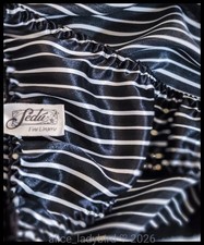 SHINY Vintage SEDU Liquid Satin PANTIES String Bikini BRIEF Stripes Print M/L