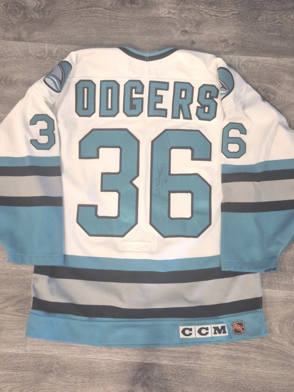 Very Rare San Jose Sharks Jeff Odgers Jersey Xl