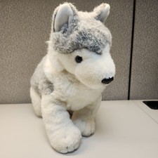 TY Timber Siberian Husky Dog 15” Plush Gray White Vintage 