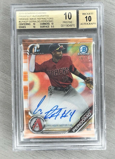 2019 Bowman Chrome Geraldo Perdomo #CPA-GP 1st Orange Wave Auto /25