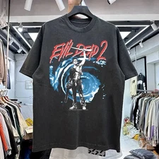 90s Rare Evil Dead 2 Basic Black T shirt Remake tee classic style