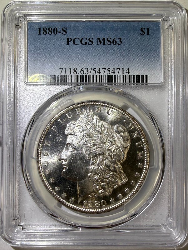 1880-S $1 Morgan Silver Dollar PCGS MS63 (714)