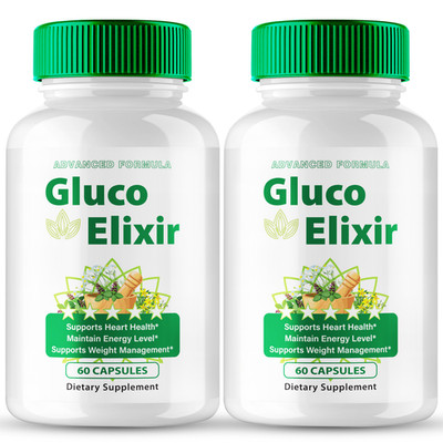 (2 Pack) Gluco Elixir Blood Pills, Advanced Blood Support Pills for Circulation