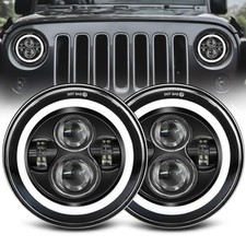 7 inch led Headlight Round 2pc Projector 7 inch Halo led Headlight H6024 Black