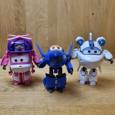 Super Wings Transform-A-Bots Flugzeug Konvolut x3 Dizzy Astra Jerome 5'' selten 