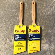 Lot of 2 Purdy Pro-Extra Glide 2-1/2" 2.5 Stiff Paint Brush Angular Sash Trim