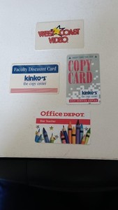 Rare Vintage Cards-West Coast Video, Kinkos(2), Office Depot