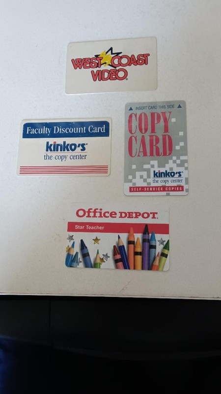 Rare Vintage Cards-West Coast Video, Kinkos(2), Office Depot