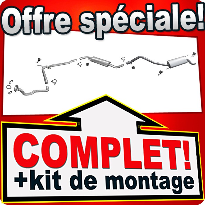 Échappement pour VW T4 avec 2 tuyaux, kit complet contre la rouille des modèles 90-95