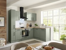 Cucina Angolare Da Incasso Country Verde Anton 250 CM Senza Frigorifero Respekta