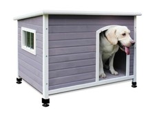 40" Wooden Outdoor Dog Houses, Waterproof Dog House Outside with Window  Doo...
