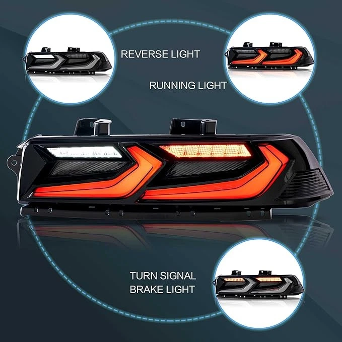 Luces traseras LED completas ahumadas VLAND para Chevrolet Chevy Camaro 2014-2015 (estilo C8) Foto 3 de 4