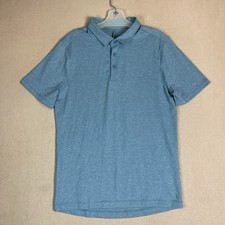 Lululemon Polo Shirt Mens M Blue Evolution Performance Short Sleeve Stretch
