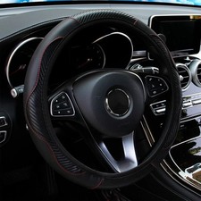Car Steering Wheel Cover Red Black Leather Anti-slip For 1538cm Carbon Fiber Car Steering Wheel Cover Red Black Leather Anti-slip For 1538cm Carbon Fiber