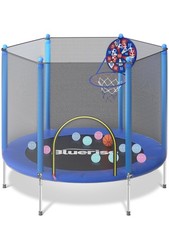 BLUERISE Trampoline 55IN 6FT 8FT 12FT Toddler Trampoline for Kids Outdoor Play